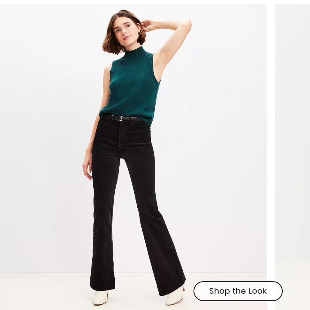 LOFT slim flare velvet pants